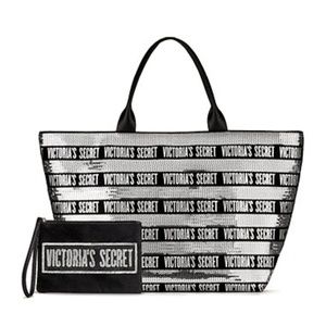 Victoria's Secret Bling Silver Tote and Mini NWT